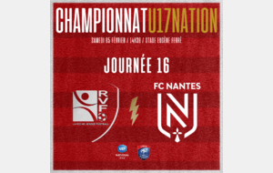 Réception du leader Nantais pour nos U17 nation !