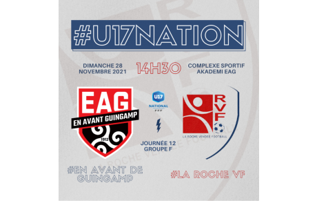 Déplacement à l'EAG pour nos U17 nation ! 