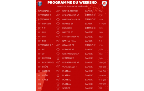 Programme du Weekend