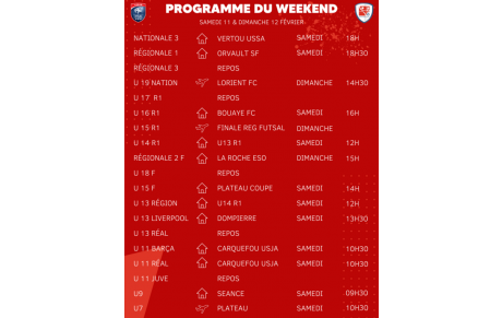 Programme du Weekend