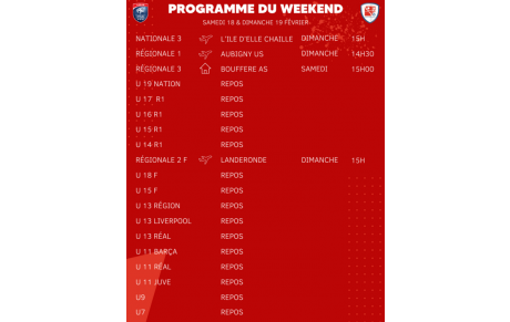 Programme du Weekend