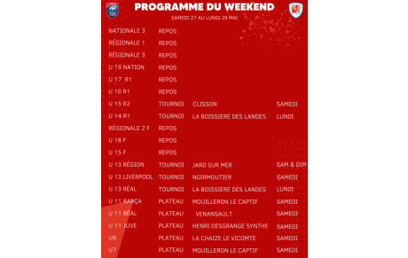 Programme du Weekend