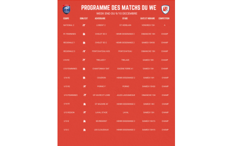 PROGRAMME DU WEEK END